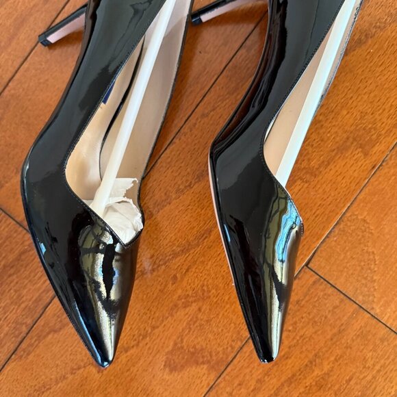 Stuart Weitzman Anny 70 Pointy Toe Pump Black Patent Heel Women’s NEW NIB Size 7 - Picture 13 of 16
